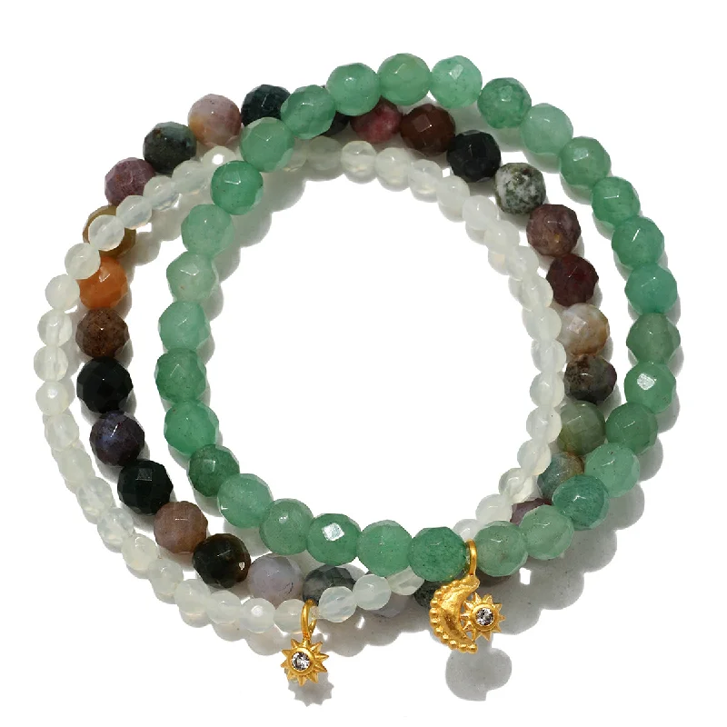 Manifest Peace Gemstone Bracelet Set