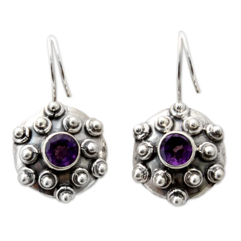 Novica Handmade Splendor Amethyst Drop Earrings