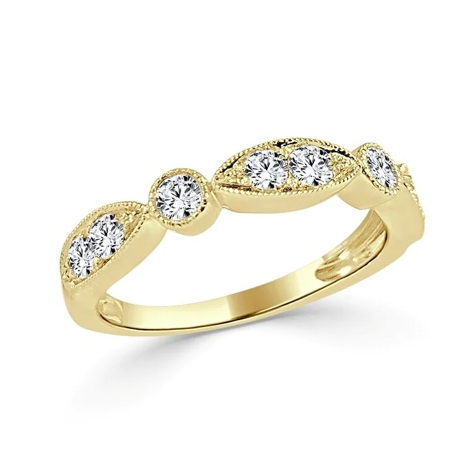 Joelle Diamond Ring 14k Gold 1/2 Way Around Band 3/8 ct TDW