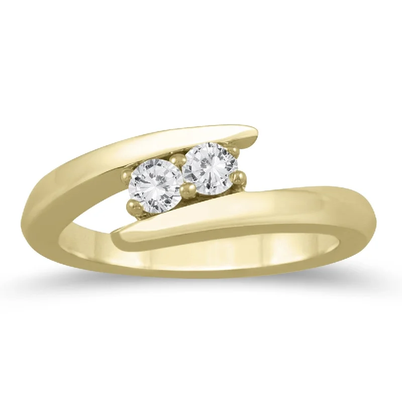 Marquee 1/4 Carat TW Two Stone Diamond Ring in 10K Yellow Gold