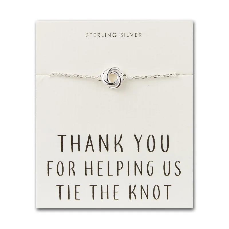 Sterling Silver Thank You for Helping us Tie The Knot Bracelet