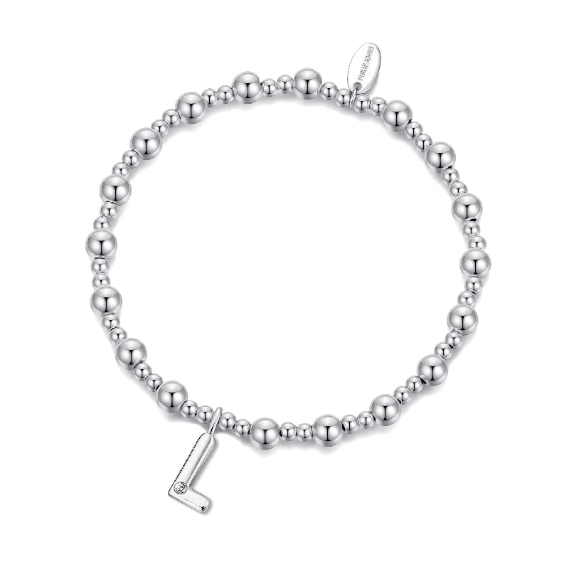 Letter L Initial Stretch Bracelet Created with Zircondia® Crystals