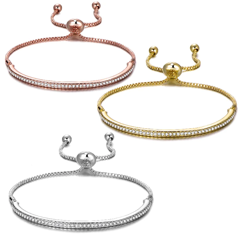 Set of Three Friendship Bracelets Created with Zircondia® Crystals