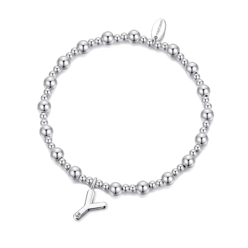 Letter Y Initial Stretch Bracelet Created with Zircondia® Crystals