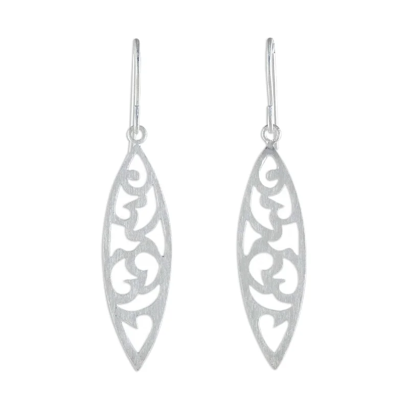 Novica Handmade Bold Nature Sterling Silver Dangle Earrings