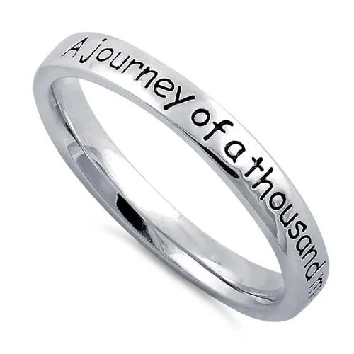 Sterling Silver "A Journey Of A Thousand Miles Begins With A Single Step" Ring