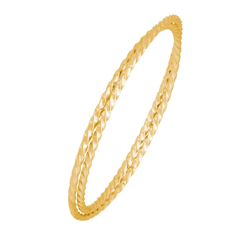 Double Twist Bangle in Gold Stainless Steel