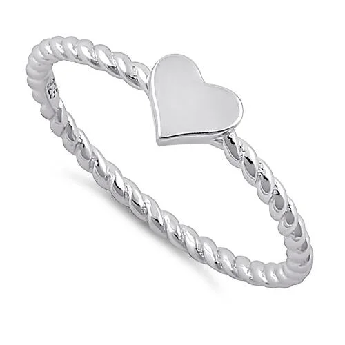 Sterling Silver Plain Heart Ring