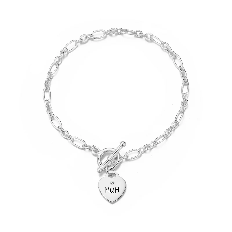 Mum Charm Bracelet Created with Zircondia® Crystals