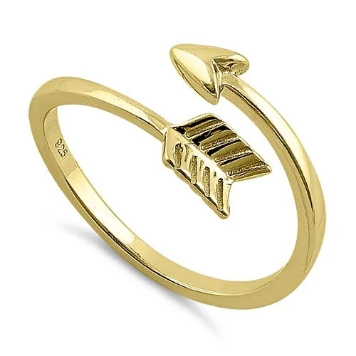 Sterling Silver Gold Plated Arrow Ring