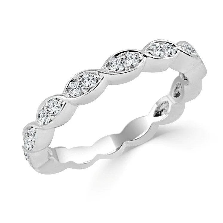 Joelle Diamond Ring 14k White Gold 1/3 ct TDW 3/4 Way Around Band