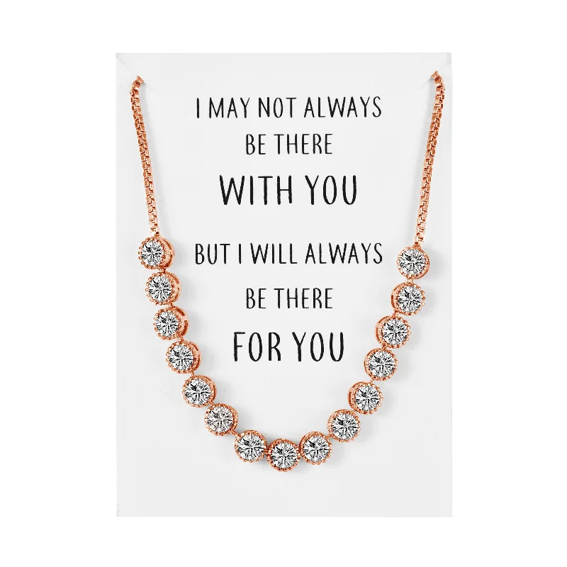 Rose Gold Plated Friendship Quote Bracelet with Zircondia® Crystals