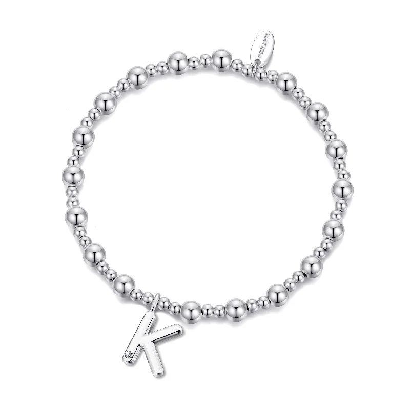 Letter K Initial Stretch Bracelet Created with Zircondia® Crystals