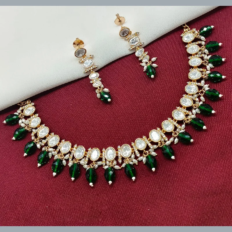 Royal Kundan Jewellery Gold Plated Polki Kundan Necklace Set