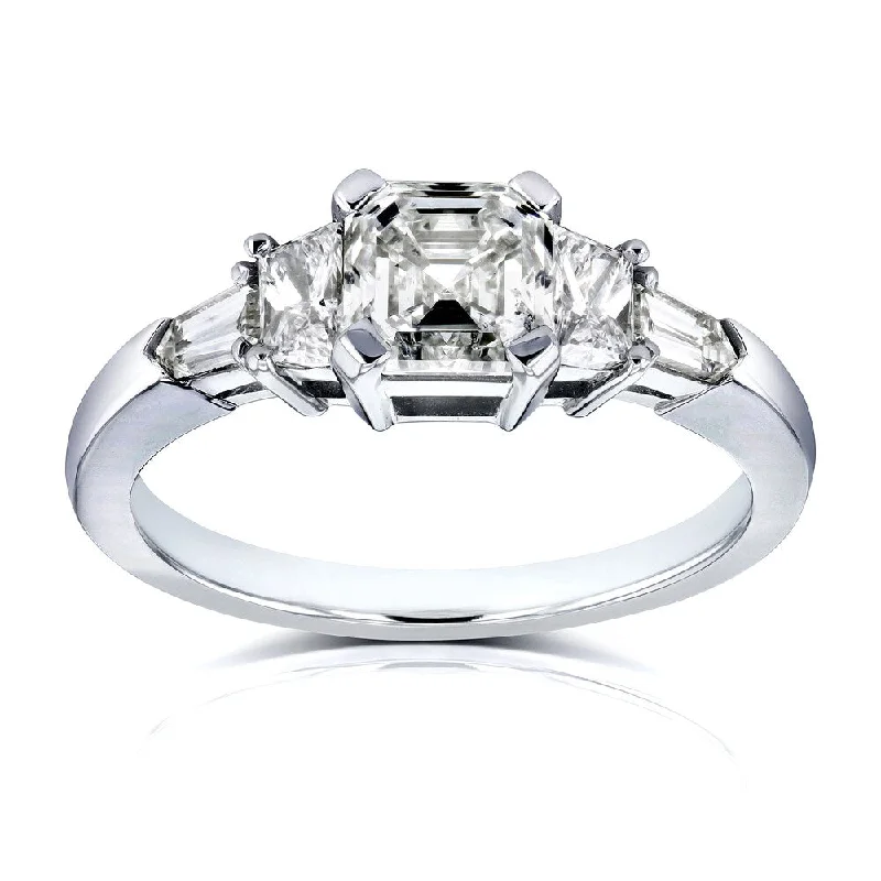 Annello by Kobelli Certified Platinum 1 3/4ct TDW Mixed Fancy Cut 5 Stone Diamond Ring (H-I, SI1-SI2)