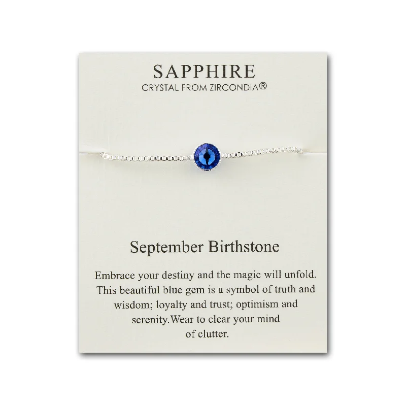 September (Sapphire) Birthstone Bracelet Created with Zircondia® Crystals