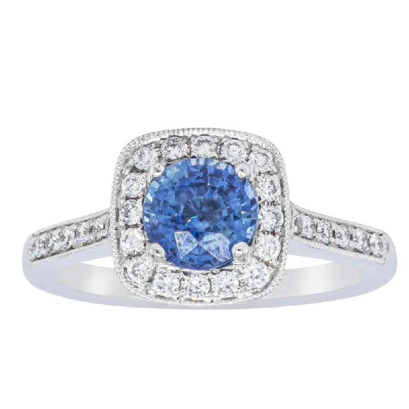 18ct White Gold .92ct Sapphire & Diamond Aurora Ring