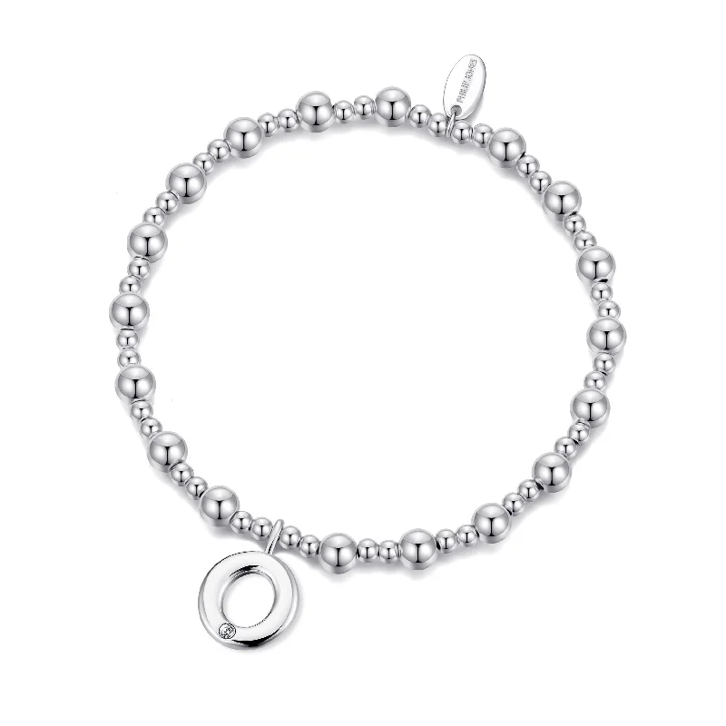 Letter O Initial Stretch Bracelet Created with Zircondia® Crystals