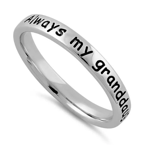 Sterling Silver "Always my granddaughter, forever my friend" Ring