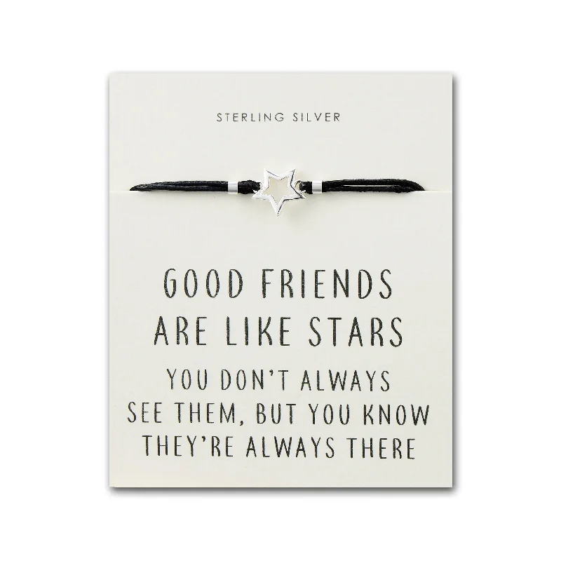 Sterling Silver Star Quote Bracelet