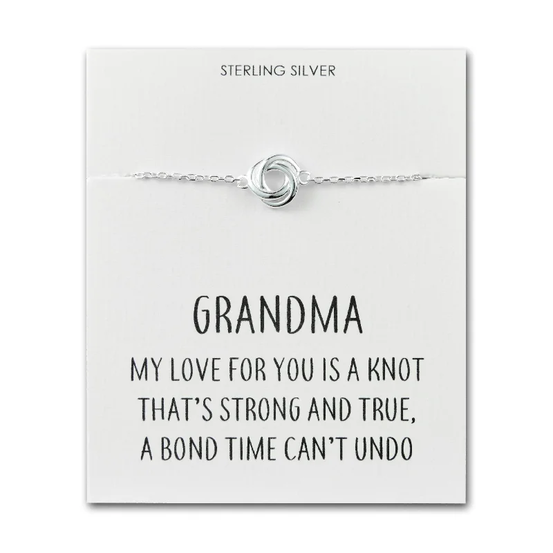 Sterling Silver Grandma Quote Knot Bracelet