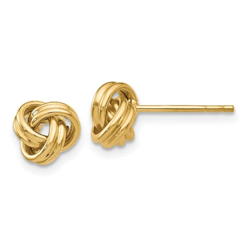 Curata 7mm 10k Polished Love Knot Post Earrings