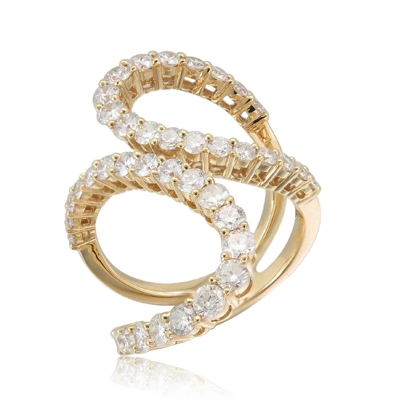 Joelle Diamond Ring for Her 18K Yellow Gold 1.95 Cttw. Ring Size 6.5 Gift