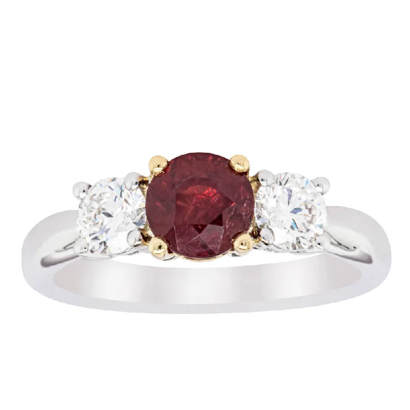 18ct White Gold 1.35ct Ruby & Diamond Ring