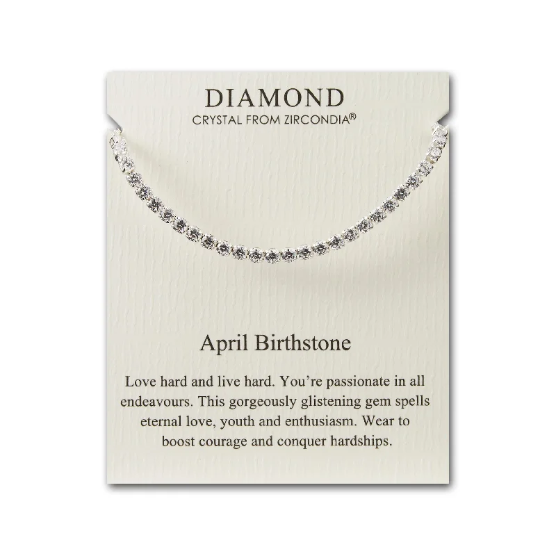 April Birthstone Friendship Bracelet with Diamond Zircondia® Crystals