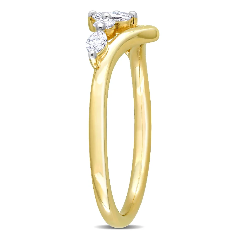 Miadora 1/3ct TDW Multi-shape Diamond Ring in 14k Yellow Gold