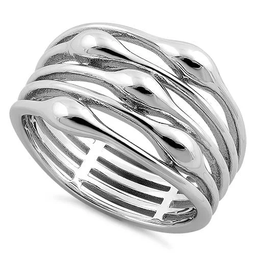 Sterling Silver Multi-Row Statement Ring