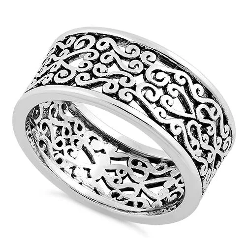 Sterling Silver Filigree Heart Ring