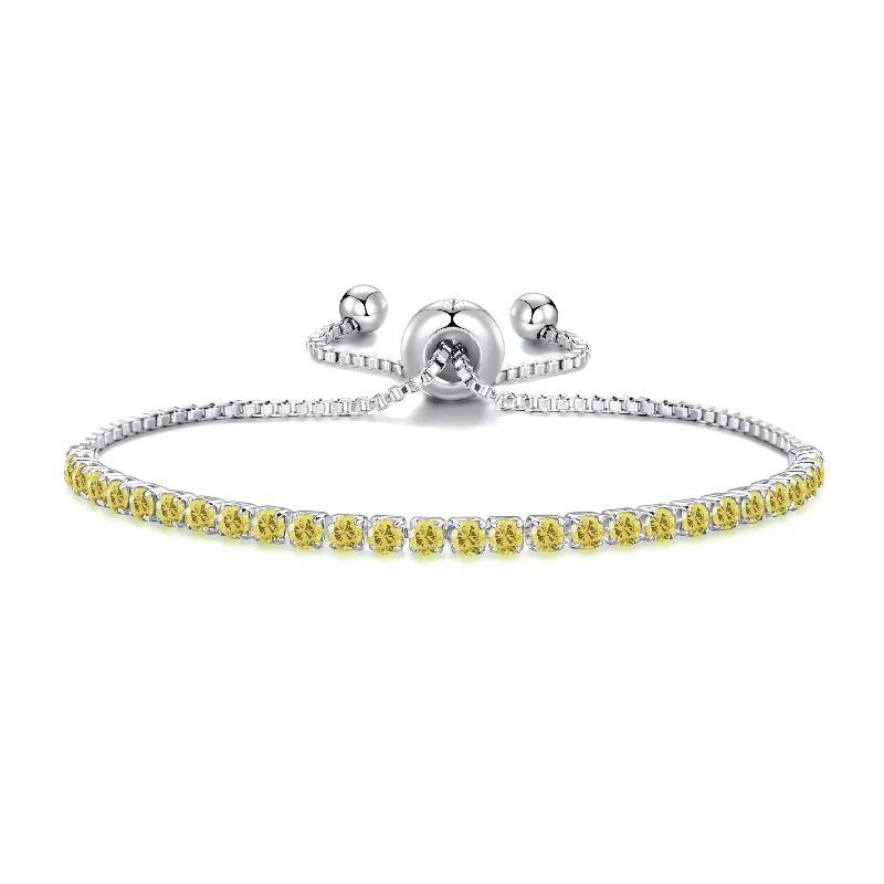 Yellow Tennis Friendship Bracelet Created with Zircondia® Crystals