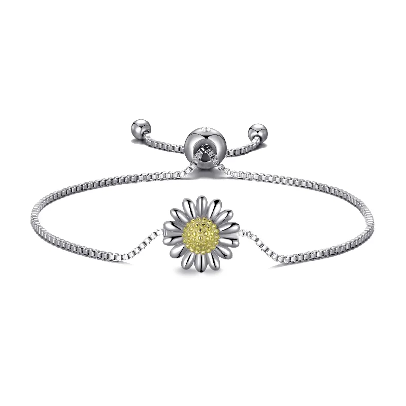 Daisy Friendship Bracelet Created with Zircondia® Crystals