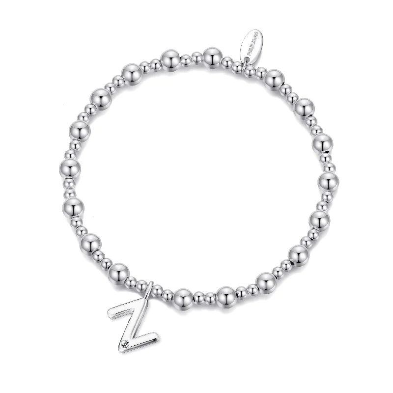 Letter Z Initial Stretch Bracelet Created with Zircondia® Crystals