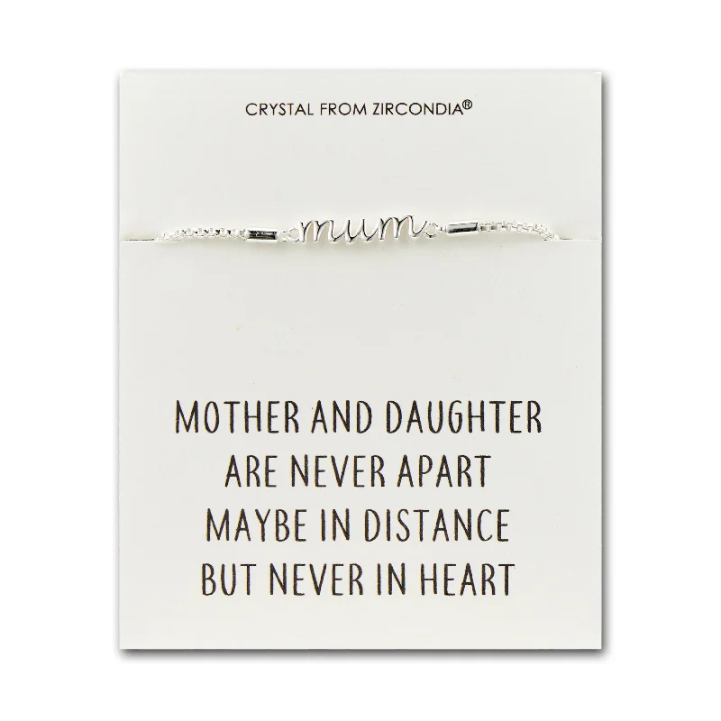 Mother and Daughter Quote Bracelet Created with Zircondia® Crystals