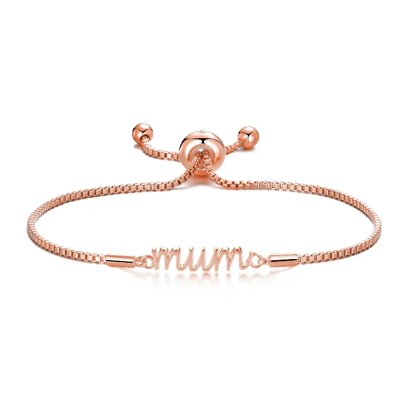 Rose Gold Plated Mum Bracelet Created with Zircondia® Crystals