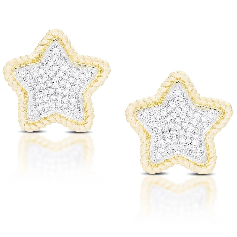 Samantha Stone Gold Over Sterling Silver Cubic Zirconia Star Stud Earrings