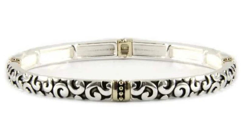 Silver Stretch Bracelet with Vine design