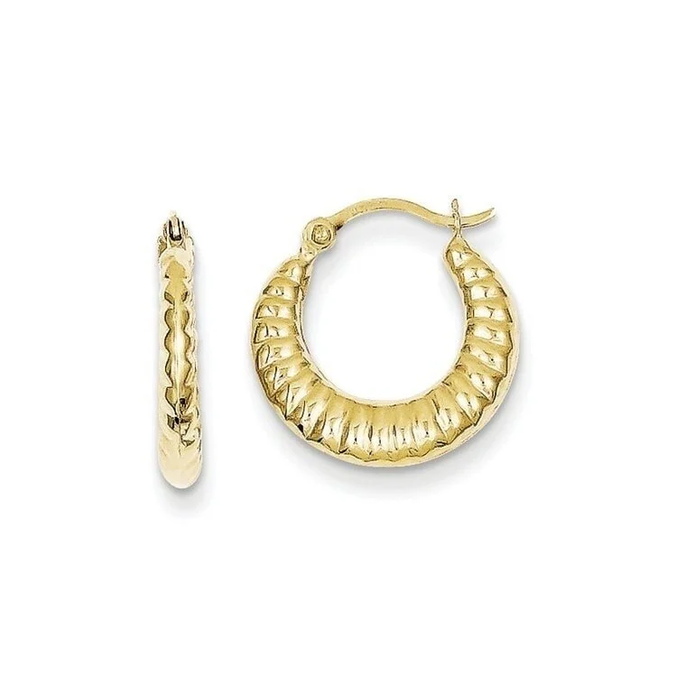 10K Yellow Gold Shrimp Hoop Earrings