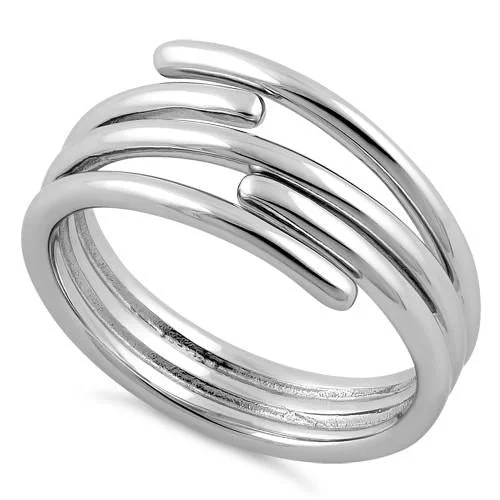 Sterling Silver Abstract Crooked Ring