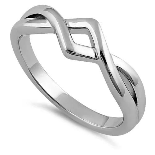 Sterling Silver Opposing Zig Zags Ring