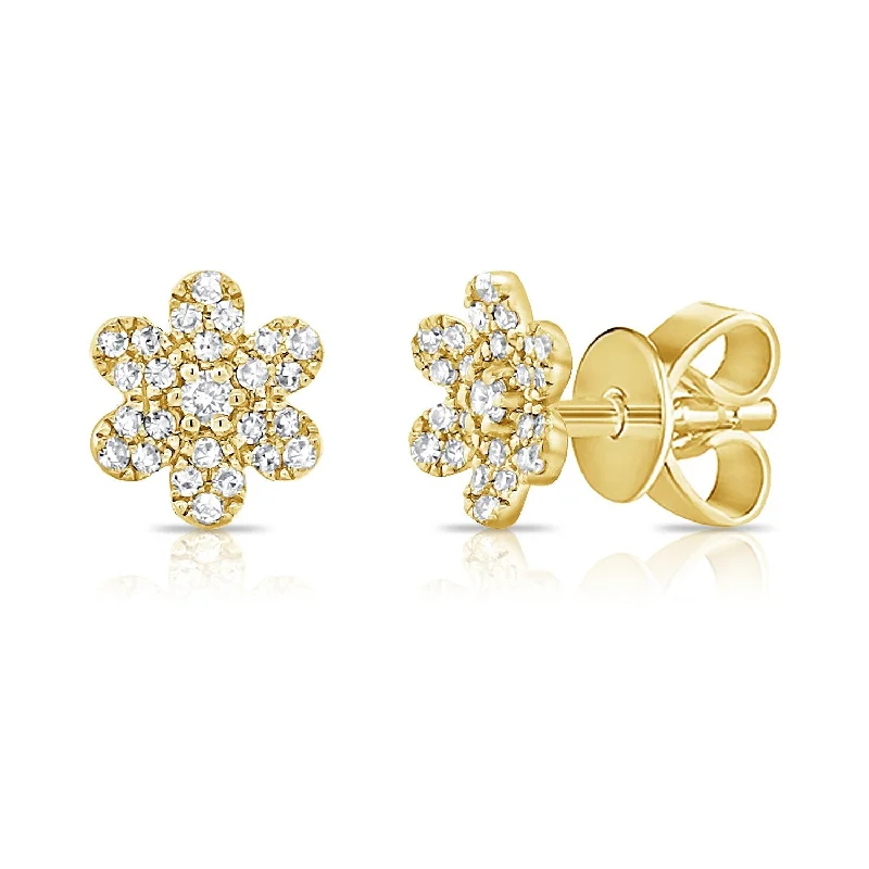 Joelle Diamond Flower Earrings 14K Yellow Gold 1/4 CTTW