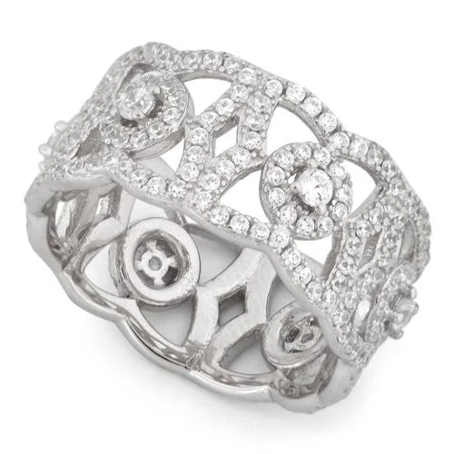 Sterling Silver Elegant Eternity Pave CZ Ring