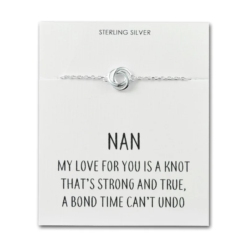 Sterling Silver Nan Quote Knot Bracelet