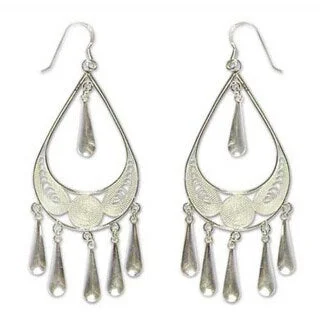 Sterling Silver 'Mystic Rain' Filigree Earrings