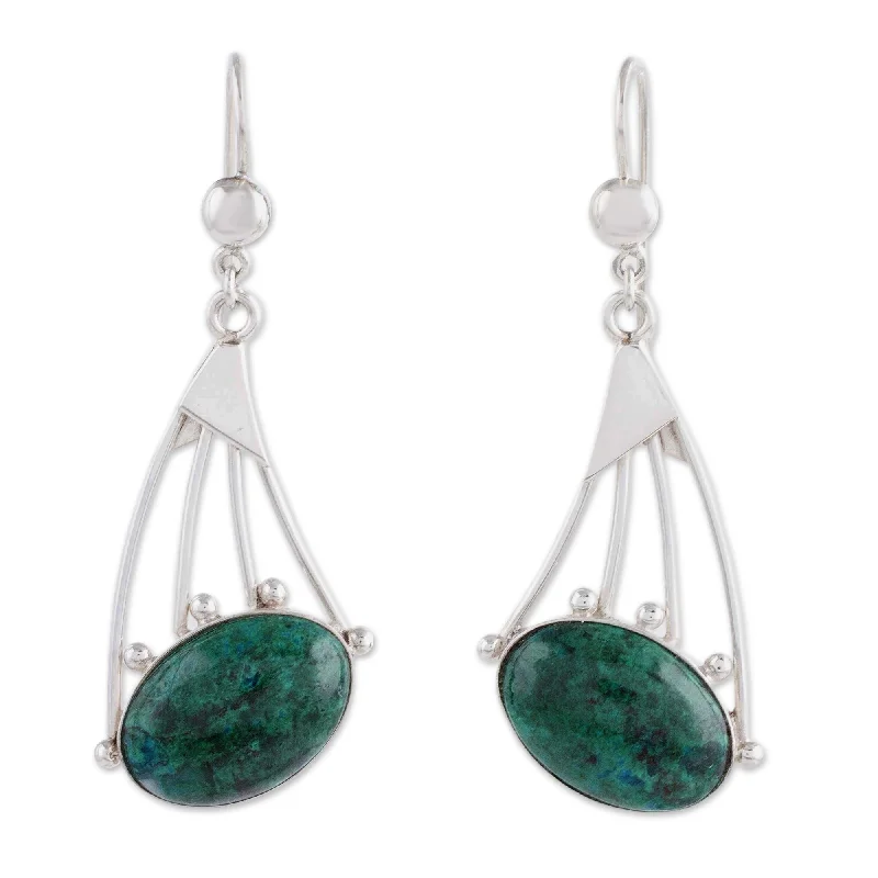 Novica Handmade Inca Comets Chrysocolla Dangle Earrings