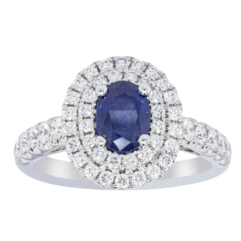 18ct White Gold 1.19ct Sapphire & Diamond Rosa Ring