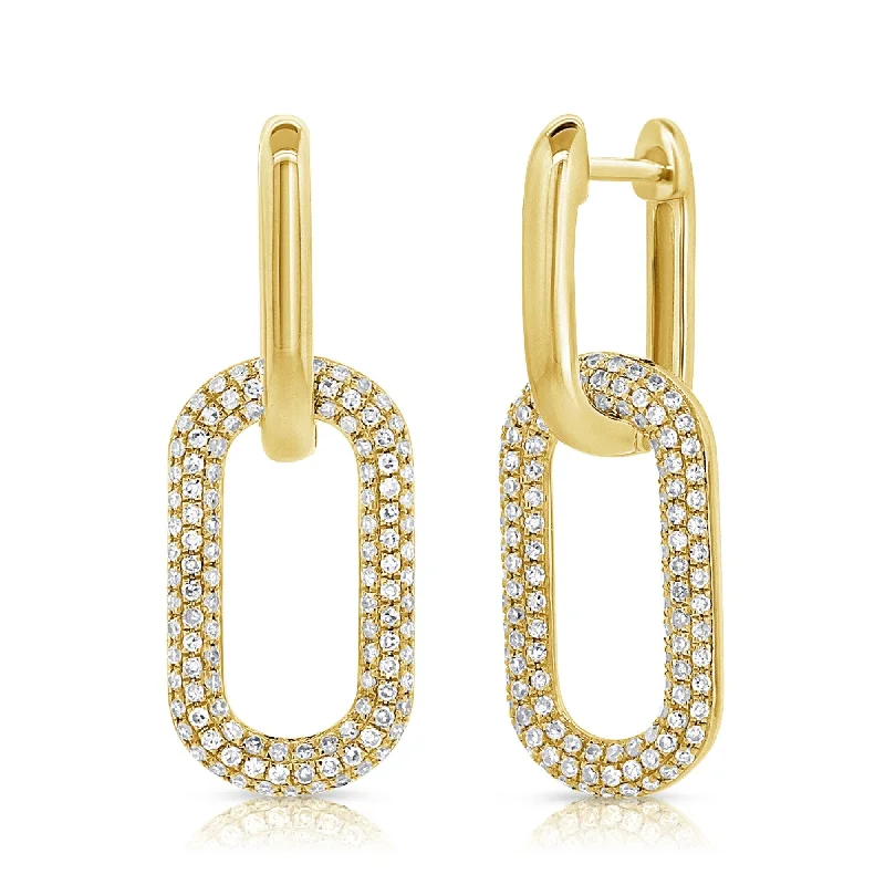 Joelle Diamond Pave Link Dangle Earrings 2/3 cttw. 14K Gold