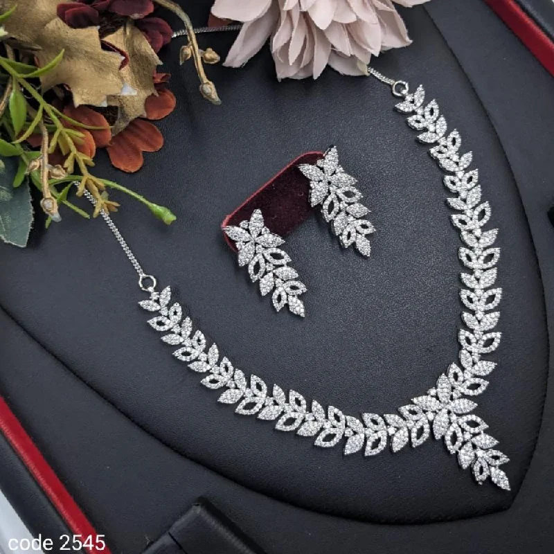 Aamrapali Silver Plated Austrian Stone Necklace Set